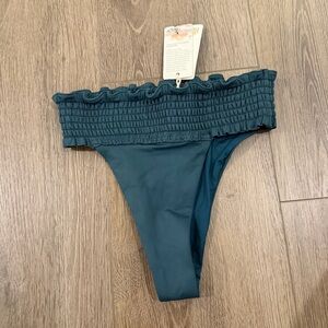 NWT Agua Bendita Teal Tessa High-Waisted Bikini Bottoms S
